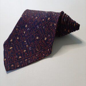 Vintage Hieroglyphic Print Silk Tie